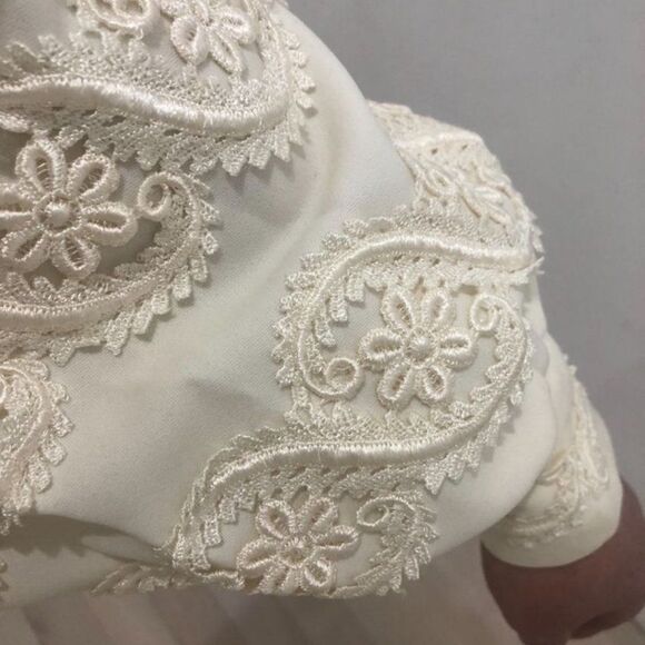 Vintage Wedding Dress Size Medium Edwardian Style White - Picture 6 of 7